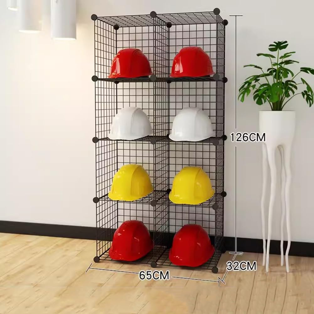 Soporte para Sombreros, Organizador de Cascos, estantes para Colgar Sombreros, Soporte de Metal de pie para Cascos de Bicicleta, estantes modulares apilables, r,Black-65x32x126cm