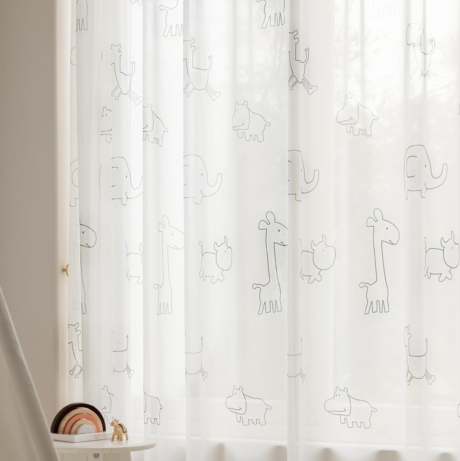 Cartoon Blackout Nursery Curtains for Kids Boys Girls Room Animals Patterns Kids Curtains for Bedroom Children Curtains Thermal Insulated Window Drapes Grommet Top 2 Panels W39 x L84 Inch