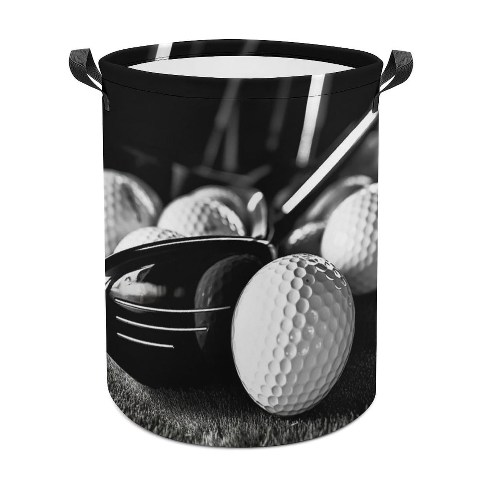 Wäschekorb Schwarz-Weiß-Golf Wäschetruhe 50X40Cm