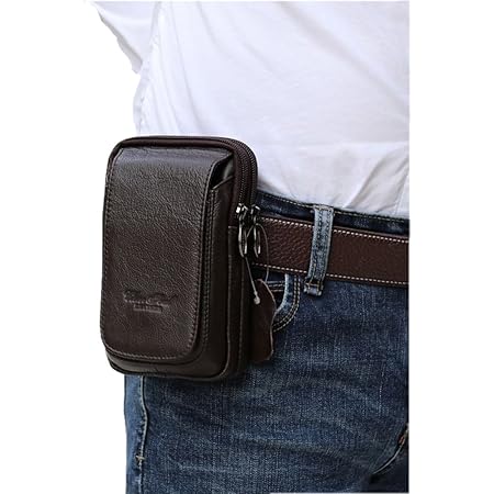 Amazon メガダス Meigardass スマートフォン ウェストポーチ Iphone8 7plus Iphone 6s Plus スマートフォン収納ポーチメンズ 本革 Sony Lumia 950 Galaxy Not4 Xperia Nexus 5 5インチまで収納可能 縦向き ベルトループ カラビナ付き 持ち運びに便利 多機能 撥水