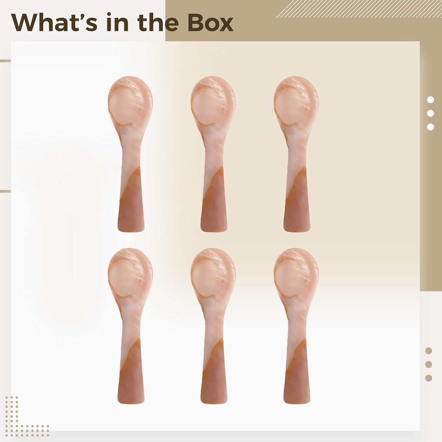 6 Mother Of Pearl Spoons For Caviar Tasting, 3.2 In Elegant Design, For Entertaining And Luxury Dining