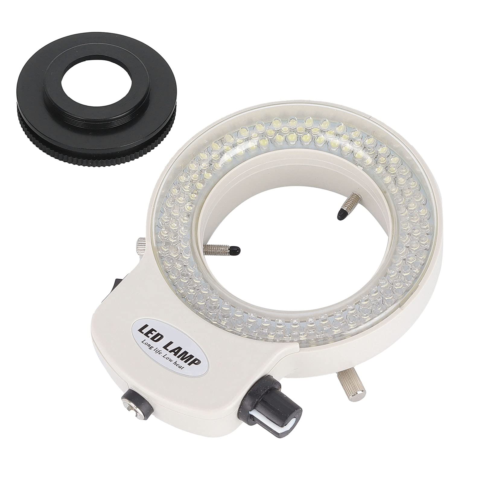LED-Lichtmikroskop, LED-Lichtmikroskop-Lichtquelle, ABS, Schattenlose Beleuchtung für Stereo-Teleskope, Industrie-Mikroskop-Kamera (EU-Stecker)
