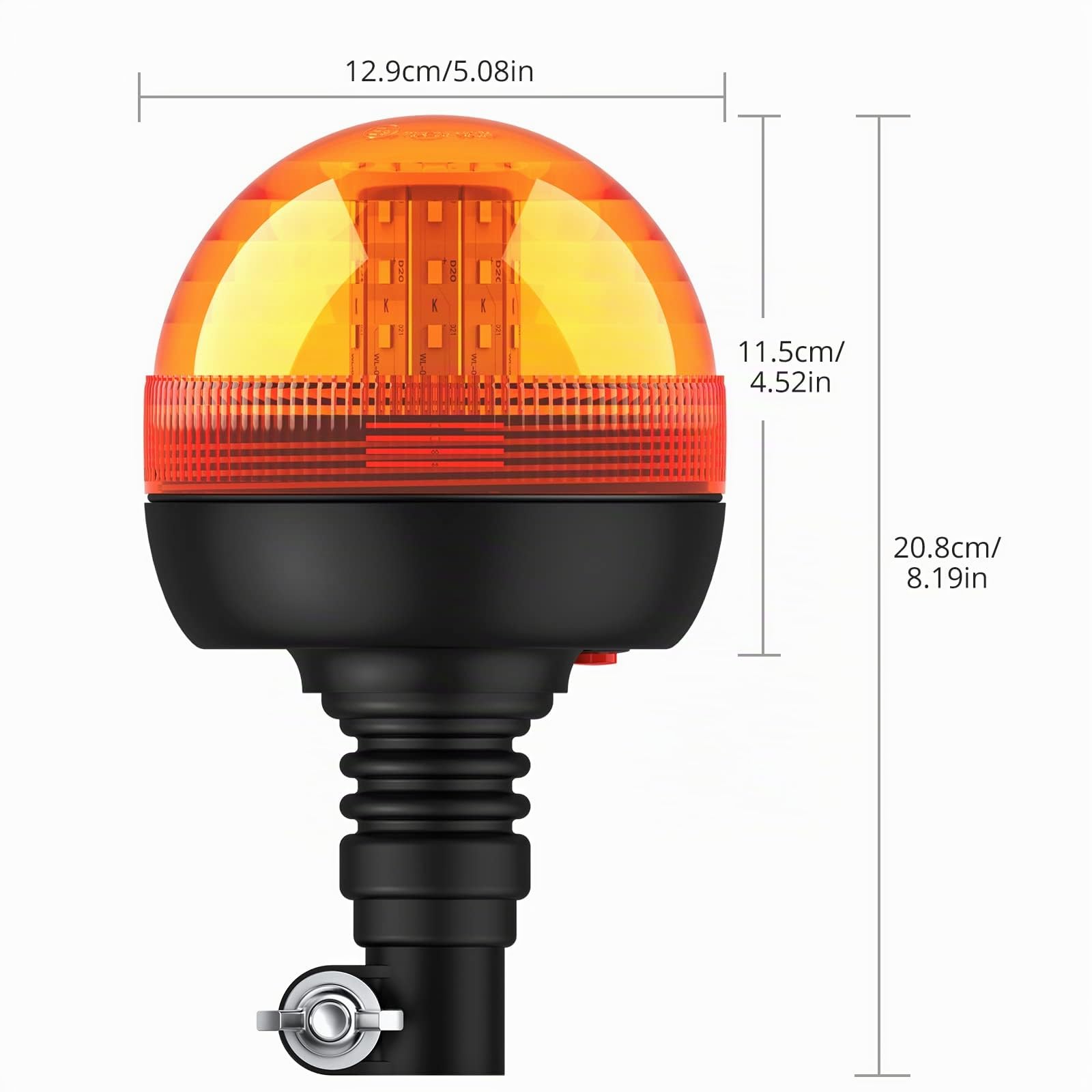 Justech 2PCs 40 Leds Luces de Emergencia Impermeable IP56 Homologadas E9 12V / 24V Luz Rotativa de Advertencia Estroboscopica con 3 Modos LED Flexible para Vehículo Remolque Camión