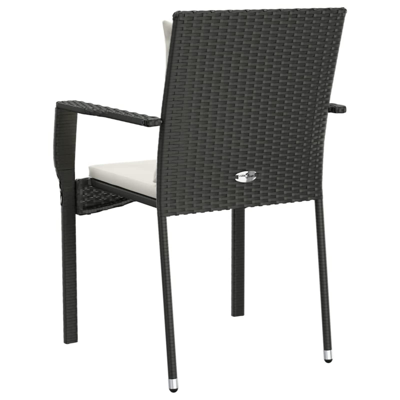 319879 Sedie da Giardino con Cuscini 4 pz in Polyrattan Nere Testata in Legno,Testata Letto Matrimoniale Muebles Dormitorio Spalliera Letto Testiere per Letto Matrimoniale
