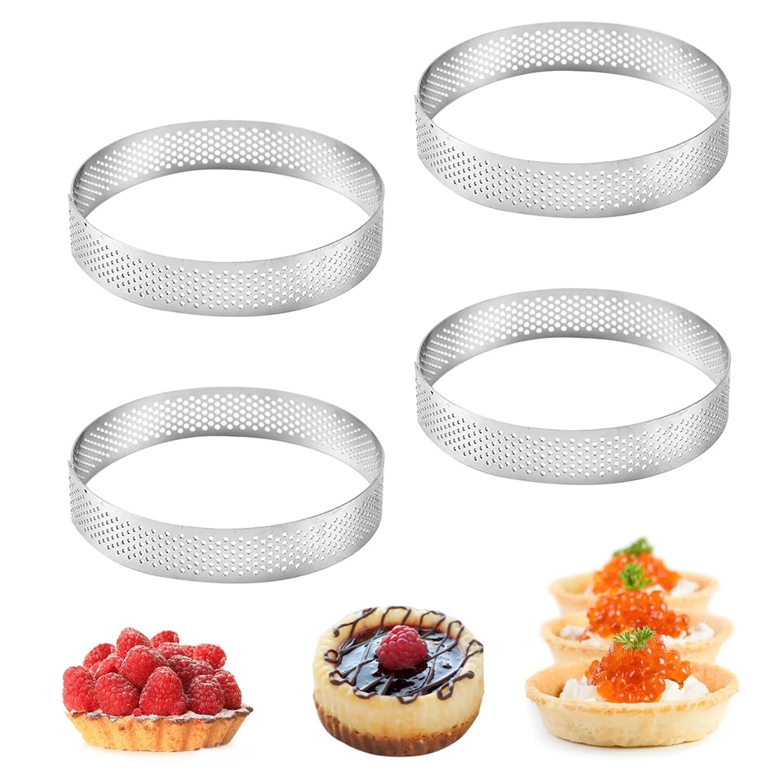 8 Pezzi Ousse Anelli Per Dessert, Ini Anello Per Torte, 10 C, Anelli - 9