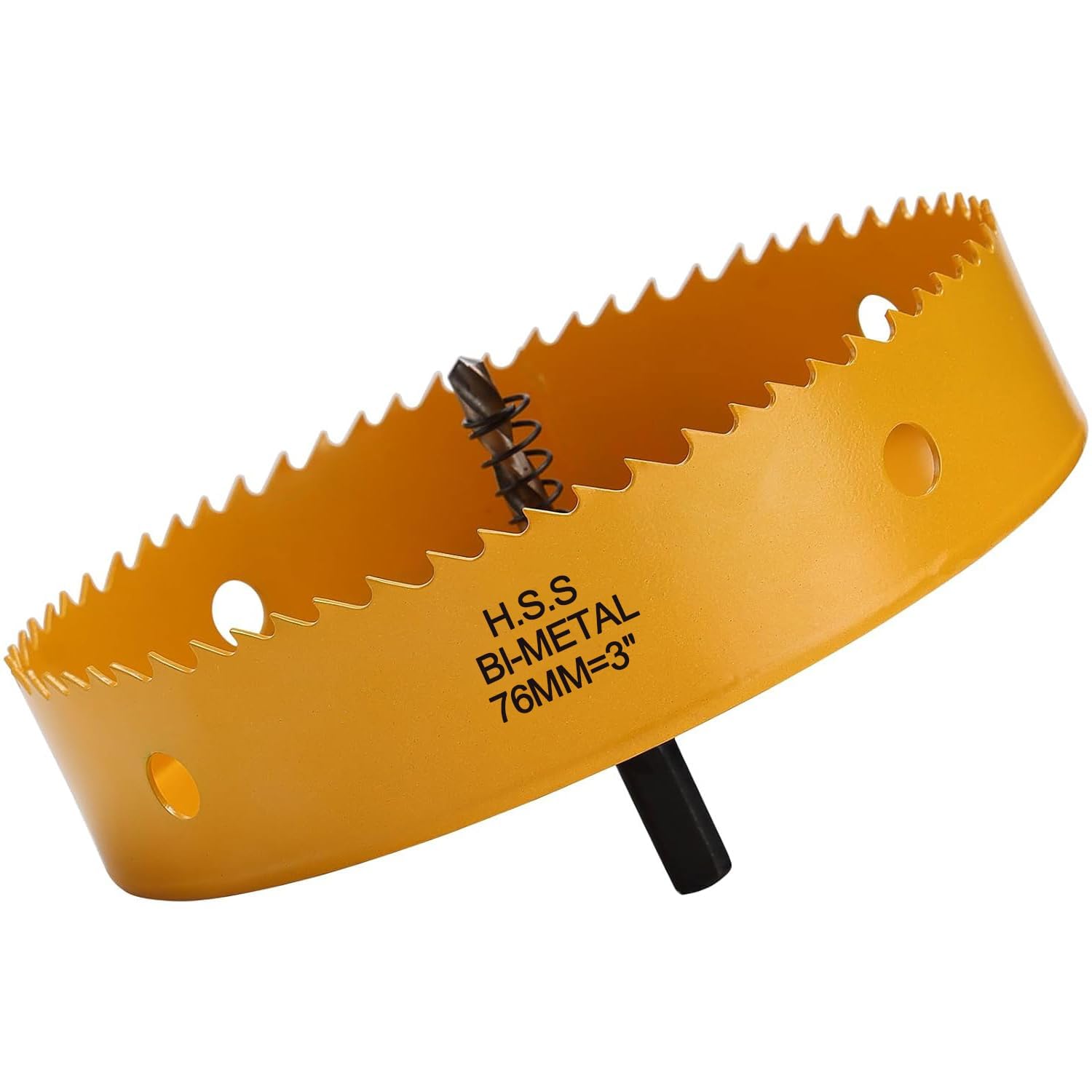 76 mm Hole Saw, Bi-Metal Circular Saw for Wood, HSS Hole Drill Bit with 35 mm Cutting Depth for Plastic, Plasterboard, Dunes Metal Panels