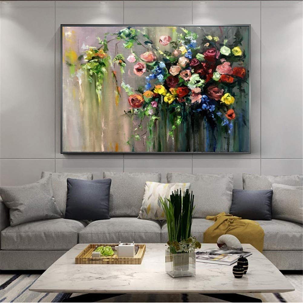 Broderie diamant fleurs kit complet 5D grand format 60x80cm