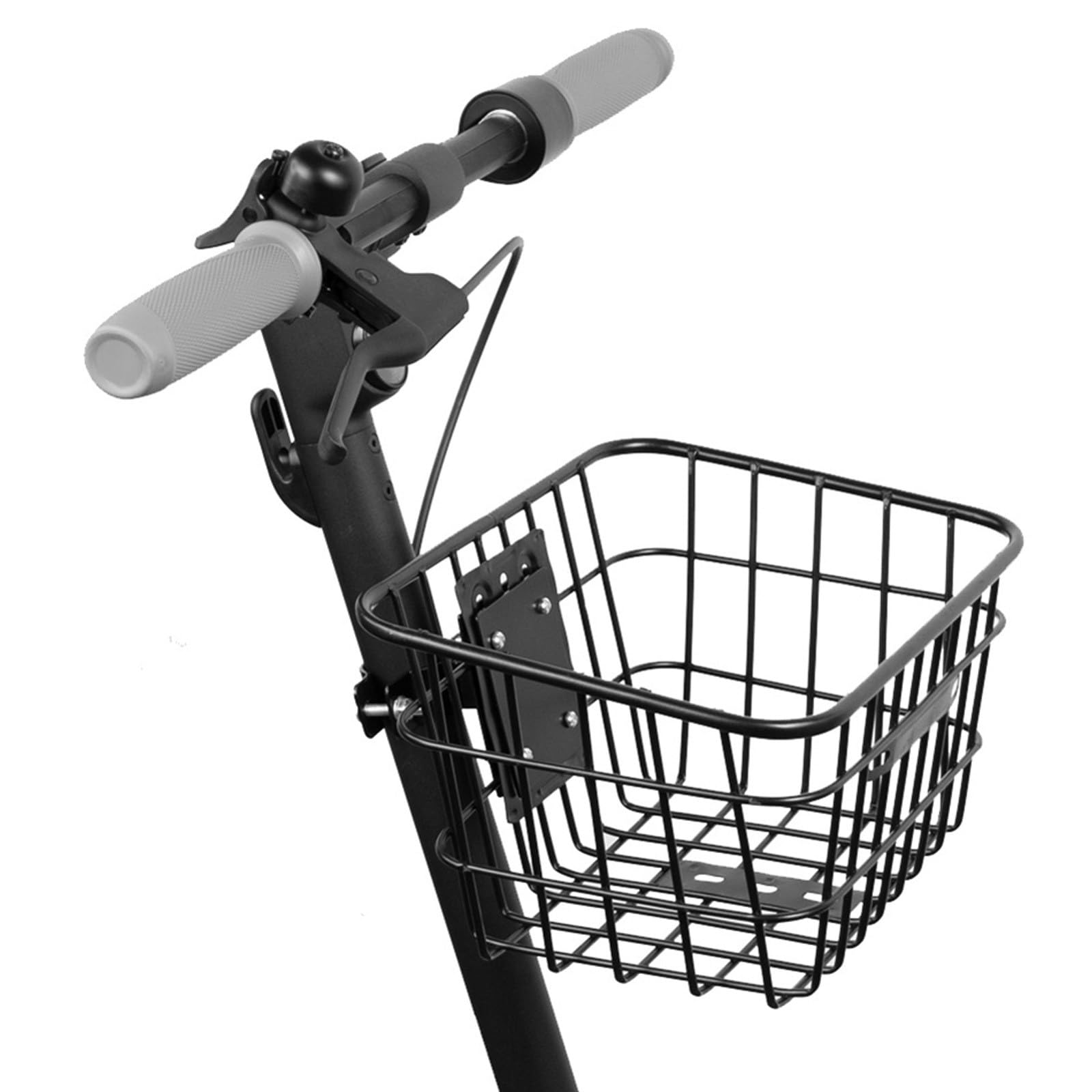 ZYWUOY Panier de rangement avant amovible pour scooter électrique et vélo – Panier de rangement robuste en tuyau de fer, portable et pratique, noir