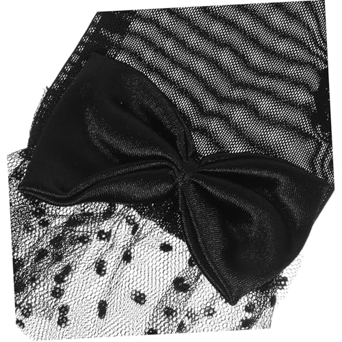 SAFIGLE 1 Pair Black Lace Gloves Fashionable Short Wrist Gloves for Women Tea Parties Evening Gowns and Wedding Celebrations Party3