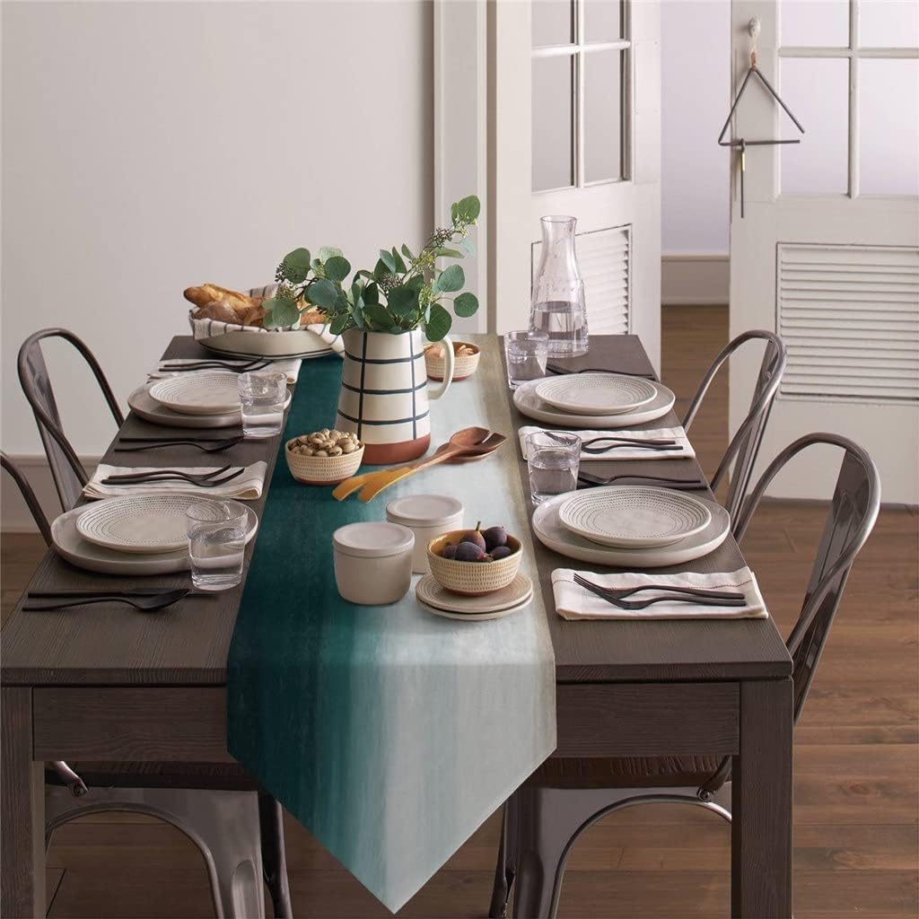 Watercolor Gradient Table Runners Holiday Wedding Decor Dinning Cover Christmas Decorations Cloth(36x183cm)