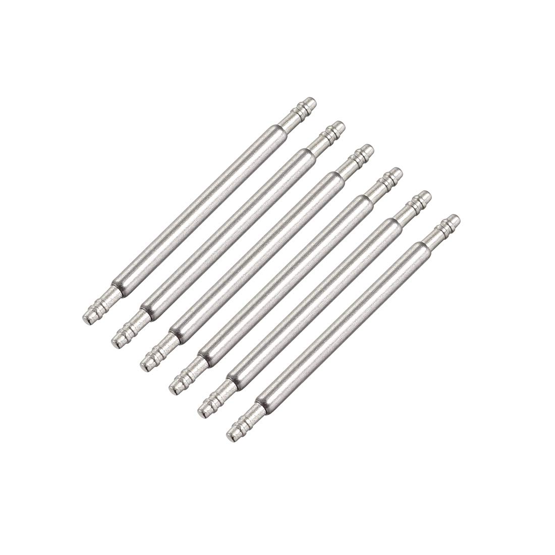uxcell Spring Bar Pins - 20mm x 1.5mm x 0.8mm Double Fringe 316 Stainless Steel Watch Band Pins Replacement Watch Lug Link Pins 6Pcs