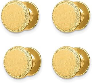 Kelly Waters Conjunto de quatro peças de brincos de smoking florentino banhado a ouro com contas de quatro peças, colar de abotoaduras, joias modernas para mulheres, presentes para ela, Banhado a ouro, ouro