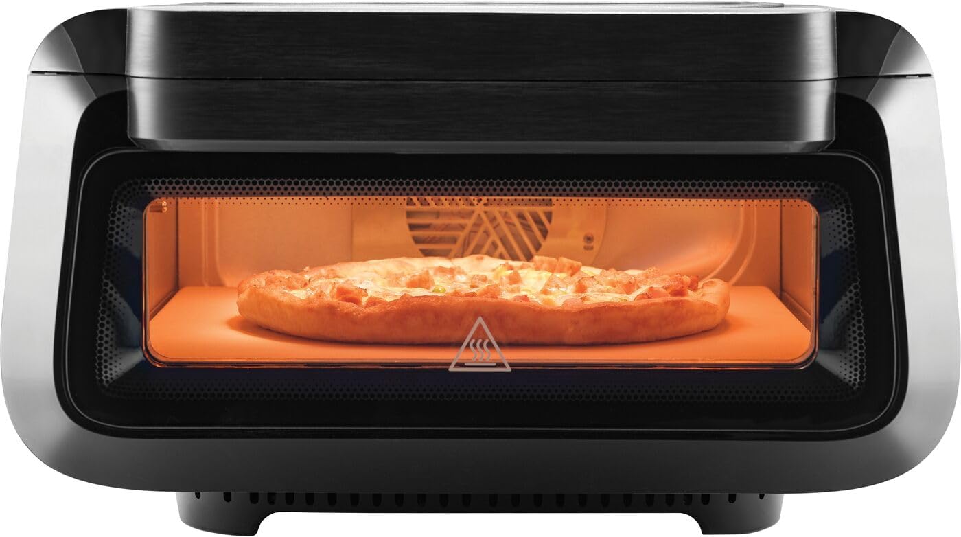 Frigidaire Electric Indoor Pizza Oven – Reach Temperatures of 700°F – Stone Bake 12” Pizzas in Minutes – Portable Countertop Oven with Air Fry and Bake. Peel and Pizza Cutter Included Model FRPO110B