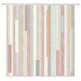 CHui DECOR Herringbone Shower Curtain Boho Chevron Arrow Modern Geometric Retro Abstract Colorful St