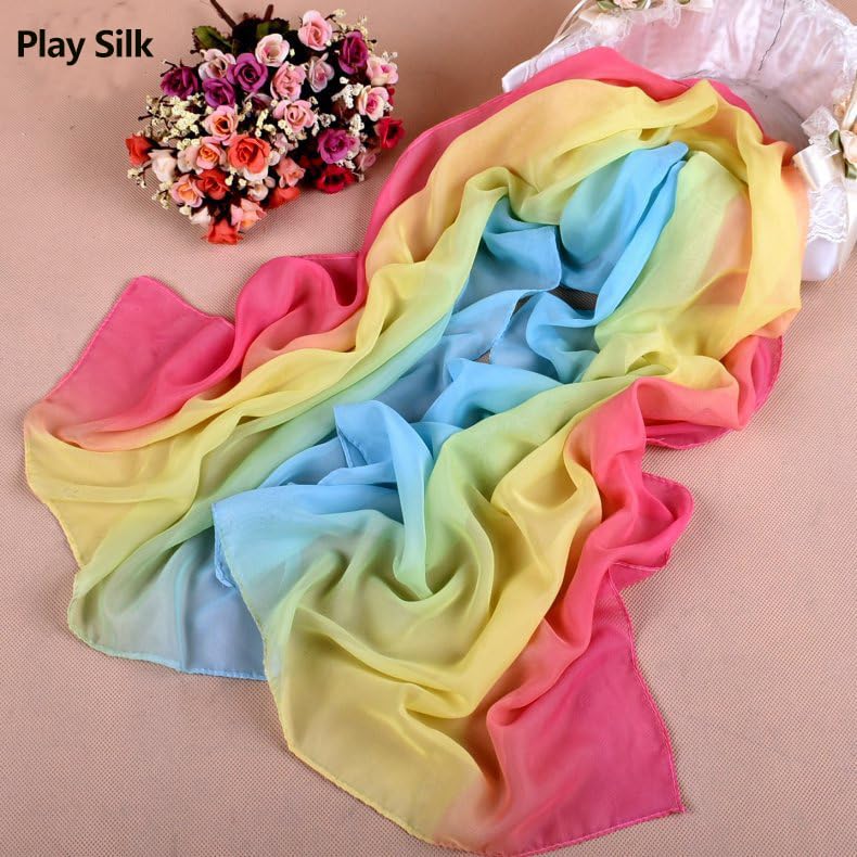 Image of Eray Outdoor Open Ended Play Wooden Toys with Play Silks for Toddlers Kid Safe Weaving Board Crafts Birthday Gifts for Girls 3-6 7 8Years Old