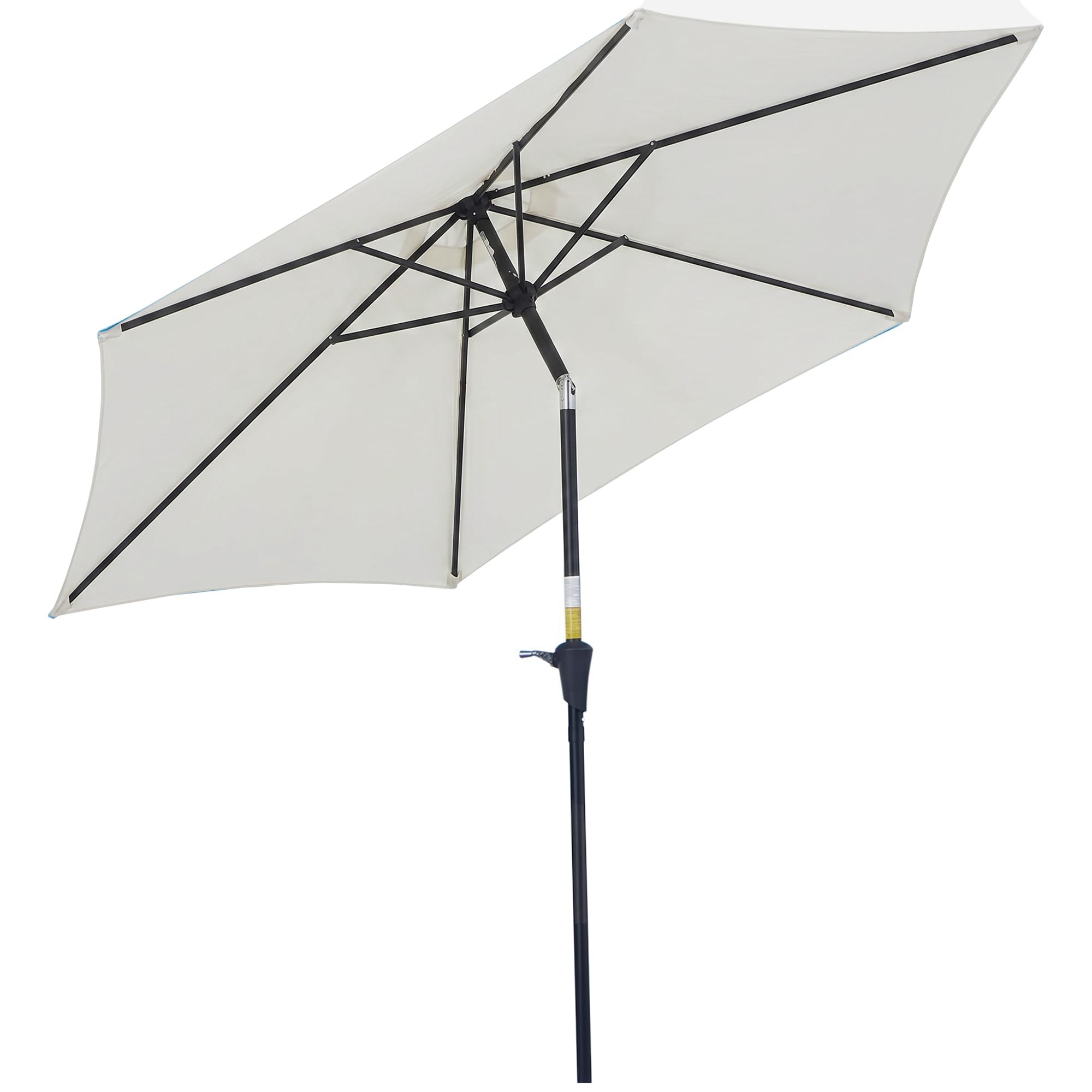 Outsunny Parasol droit parasol inclinable de jardin balcon terrasse manivelle toile polyester imperméabilisée haute densité 180 g/m² Ø2,6 x 2,35H m aluminium