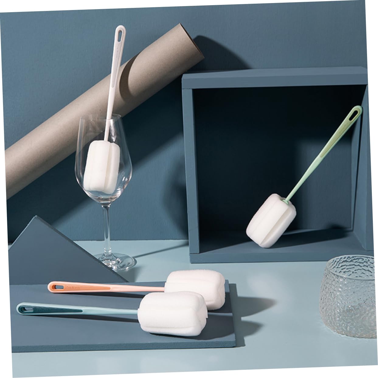 Ciieeo 5 Set Di Spazzole Per Bottiglie Set Di Spazzole in Spugna Morbida Per Bottiglie Dacqua Tazze Bottiglie Spazzole Per Bottiglie Domestiche 4 Pezzi*5