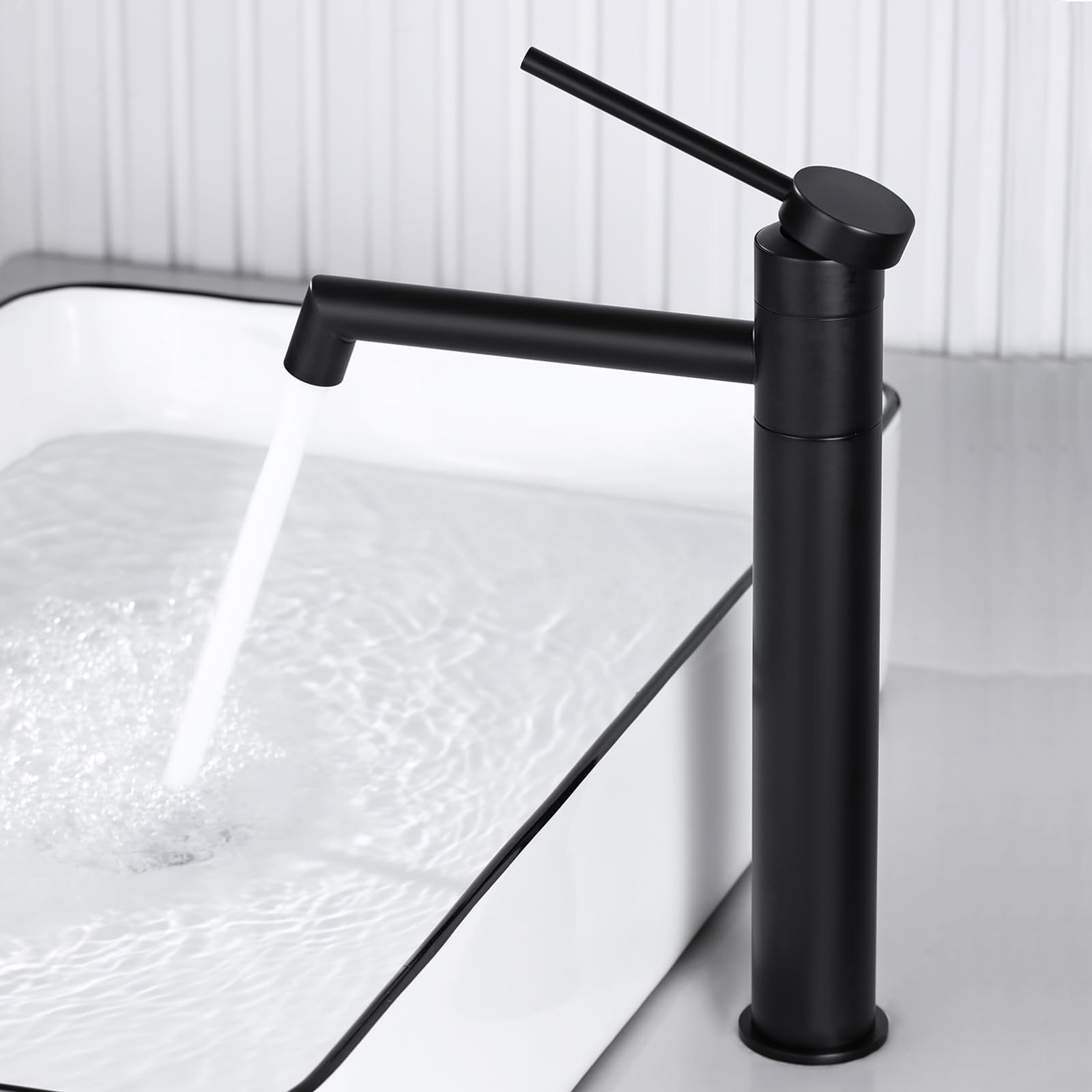 Rubinetto Miscelatore Lavabo a 360°, Monocomando per Lavabo e Lavandino, Nero