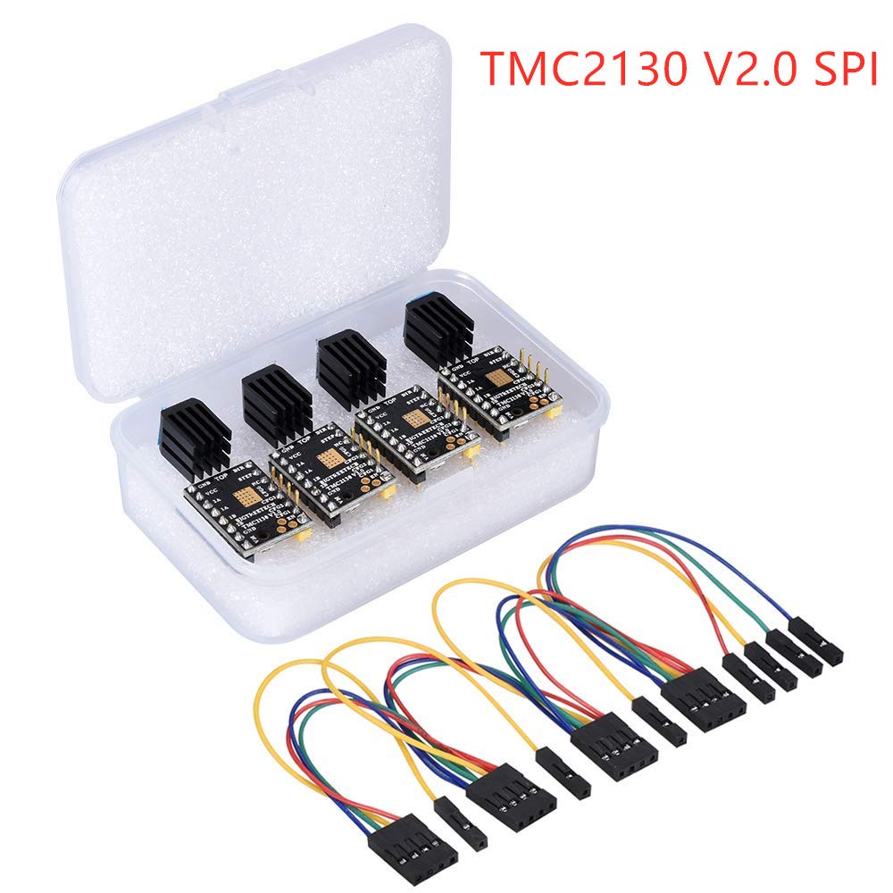 3Dman TMC2130 V2.0 (SPI) New Upgraded Silent Stepper Motor Driver with Heatsinks for MKS GEN/GEN L/SKR/Ramps 1.4 Control Board for 3D Printer Parts -4 pcs