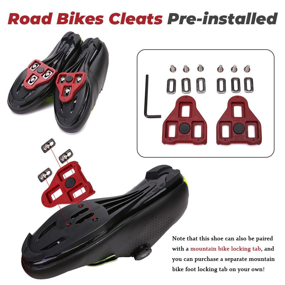 Fahrradschuhe Herren Damen Rennradschuhe mit Cleats, Unisex SPD Schuhe Rennrad Schuhe Mountain Road Bikes Schuh Kompatibel Outdoor-Radschuhe Fahrrad Indoor Spin MTB 36-47 EU
