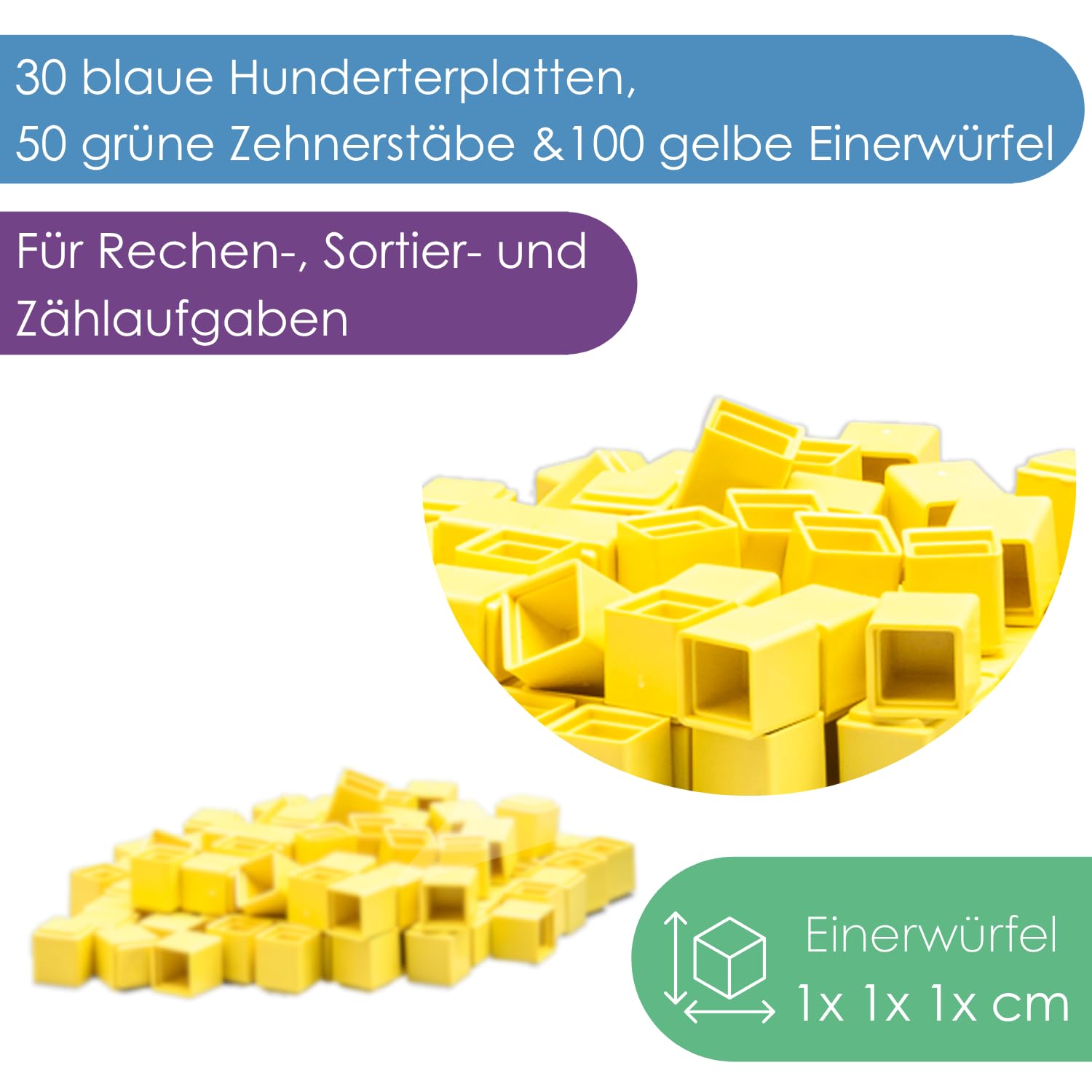 WISSNER® RE-Plastic Dienes Dezimal-Rechenmaterial (184 Teile)