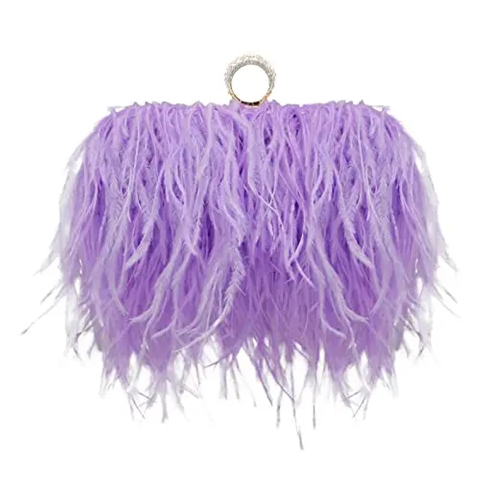 ZGXNYI Feather Bag Feather Evening Bag Handbags Women Bags Evening Party Clutch Bag Women Bags Chains For Party, Weeding, Prom, Banquet, Cocktail(Purple)