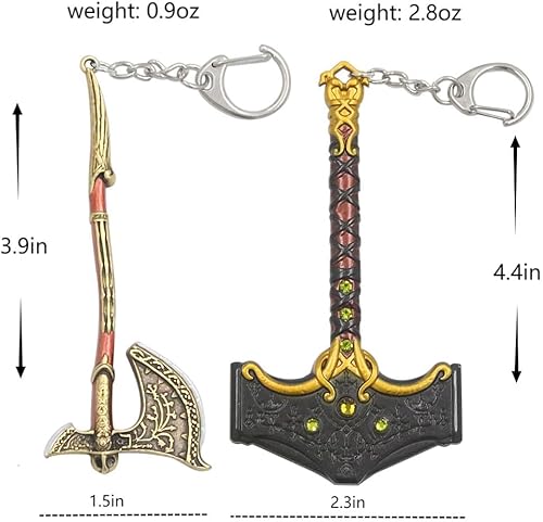 Miniatura 2 de GOW Ragnarok Kratos - Llavero de arma  Cadena Leviathan Hacha y cuchillas del caos  Regalo de cosplay para adolescentes y hombres fanáticos del juego
