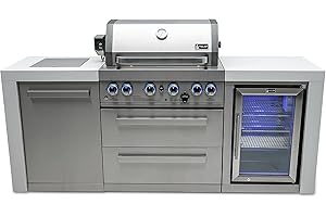 Mont Alpi BBQ Island Frame Kit | 32-Inch 4-Burner | Stainless Steel