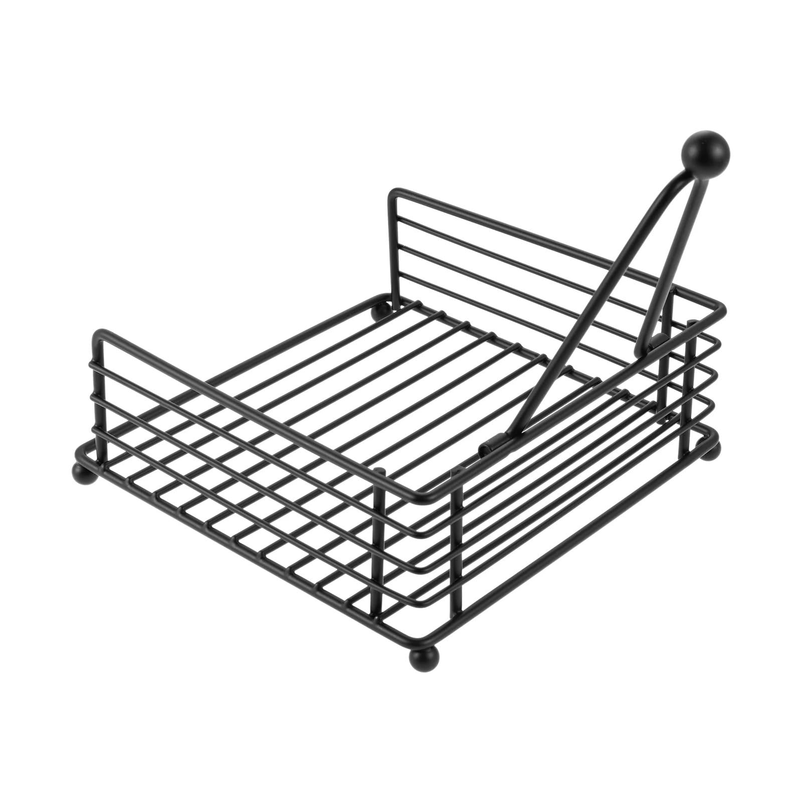 Servilletero de hierro negro, 2 uds., para servilleta Metal con barra papel ponderada