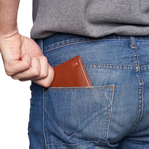 Image of Alpine Swiss Connor Executive Bifold Wallet | Business Passcase for Men | Premium Leather | Dual ID Windows | RFID Blocking | Gift Box Included Smooth Finish Tan