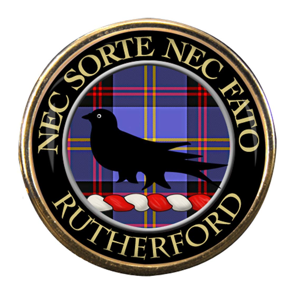 Family-Crests.com Men's Gold Rutherford Scottish Clan Pin Badge