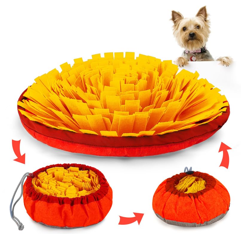 AWOOF Snuffle Mat for Dogs, Interactive Dog Puzzle Toy Encourages Natural Foraging Skills, Dog Sniffing Mat Treat Dispenser Indoor Outdoor Stress Relief