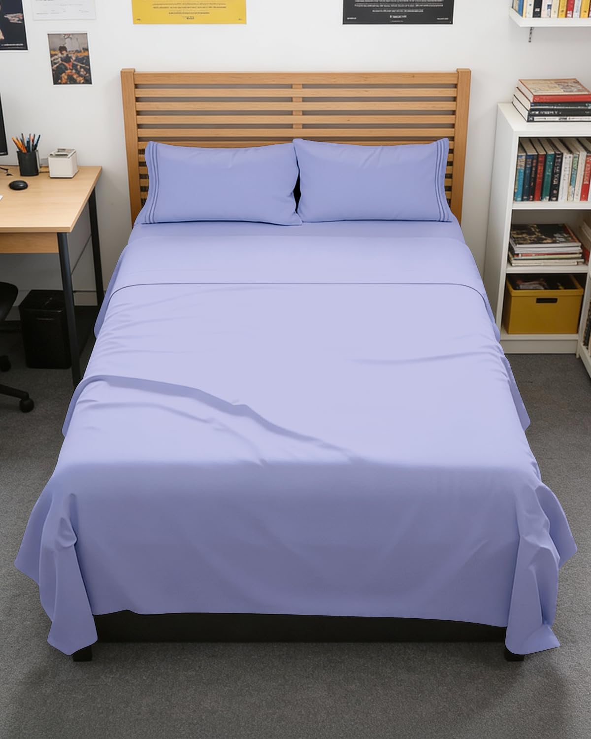 Full XL Sheets - 4 Piece Full XL Sheet Set - Cool &amp; Breathable - Lavender