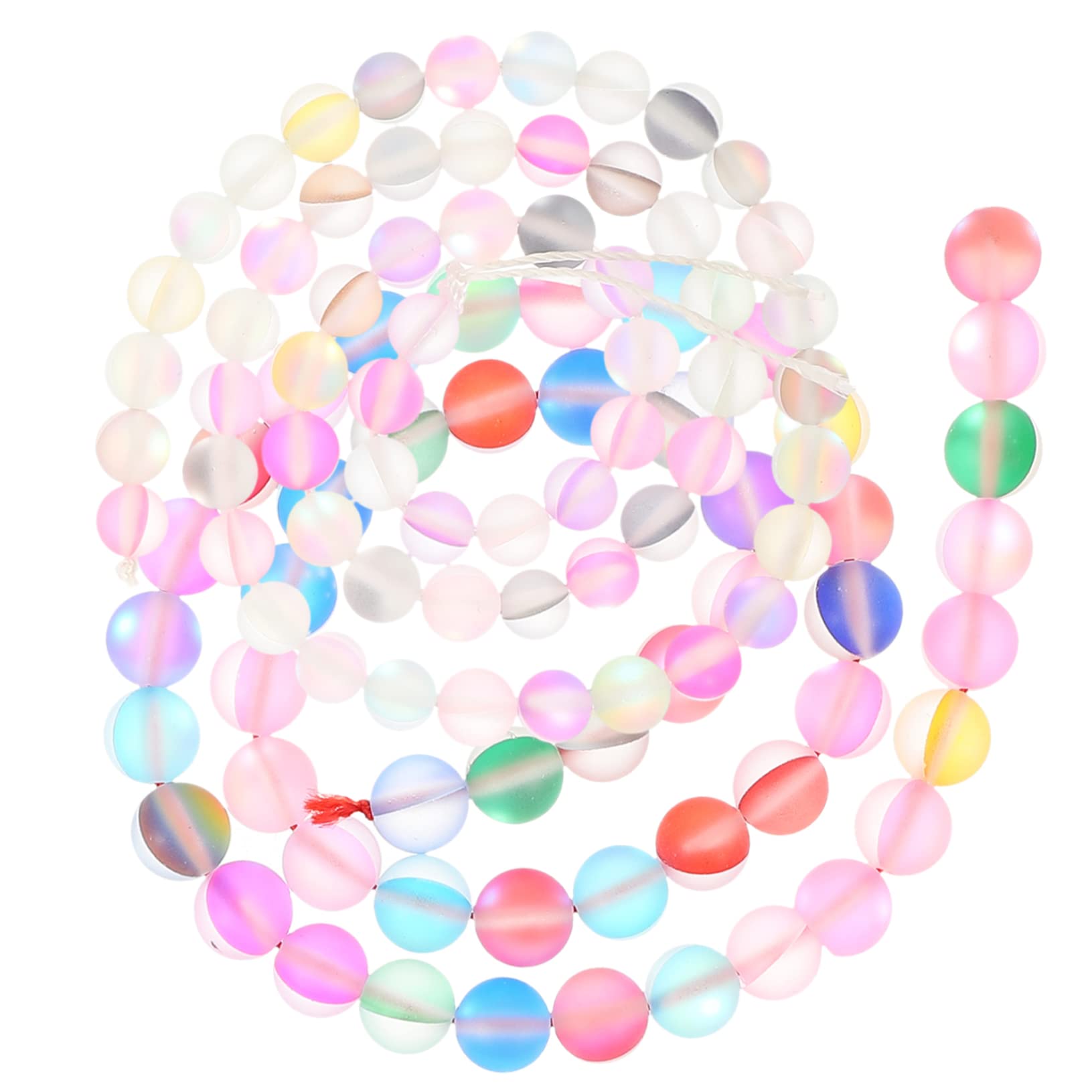 STOBOK Perline Rotonde Matte Cristallo Per Bigiotteria Fai Da Te Di Strisce Di Perline Colorate Per Creare Braccialetti e Collane Artigianali