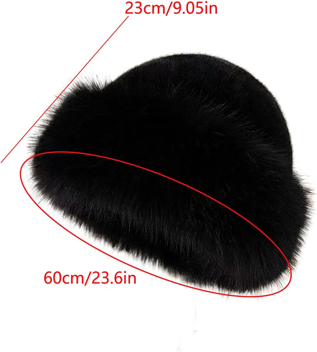 Women's Faux Fur Winter Bucket Hat Fluffy Warm Hat Fuzzy Bucket Hat Winter Wrap Hat - Image 6