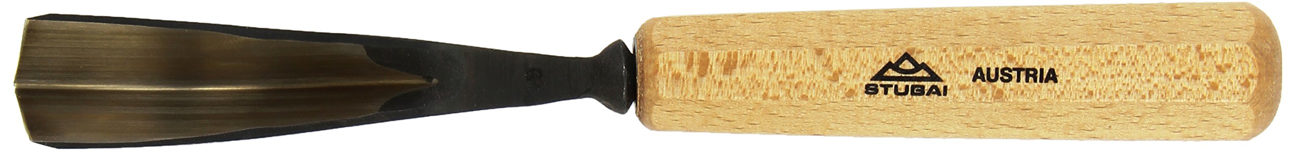 Stubai 524025 typ 40 z drewnianym uchwytem, dłuto do rzeźbienia w drewnie, złoty/beżowy, 25 mm
