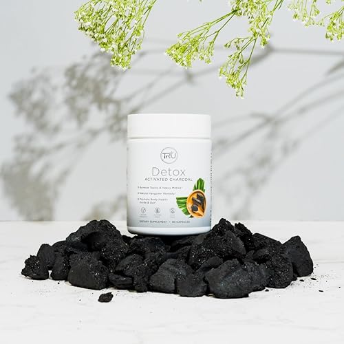 Miniatura 7 de TRU Supplements Cápsulas de limpieza de desintoxicación con carbón activado, limpieza de todo el cuerpo para aliviar la hinchazón y piel clara,