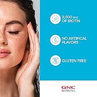 Vista 3 de GNC Cabello de mujer, piel y uñas Mezcla diaria de multivitamínicos Biotina (3,000 mcg), ácido hialurónico, vitaminas C y E con niacina