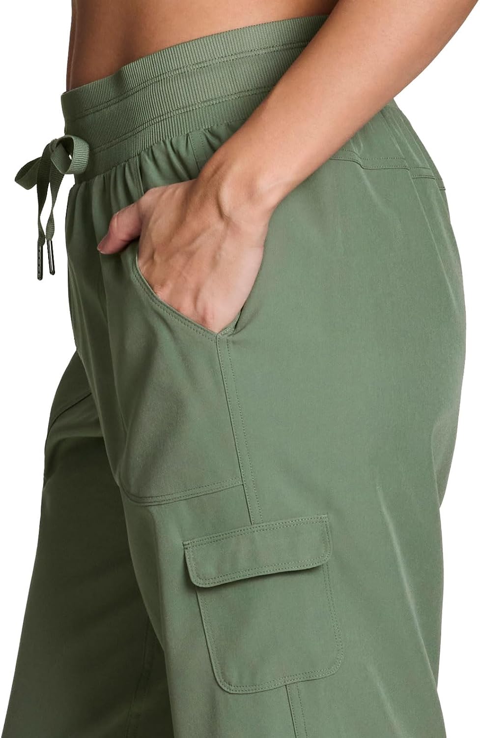 RBX Active Women's Cargo Capri Pant with Pockets Fashion Lightweight Woven with Drawstring - Image 5