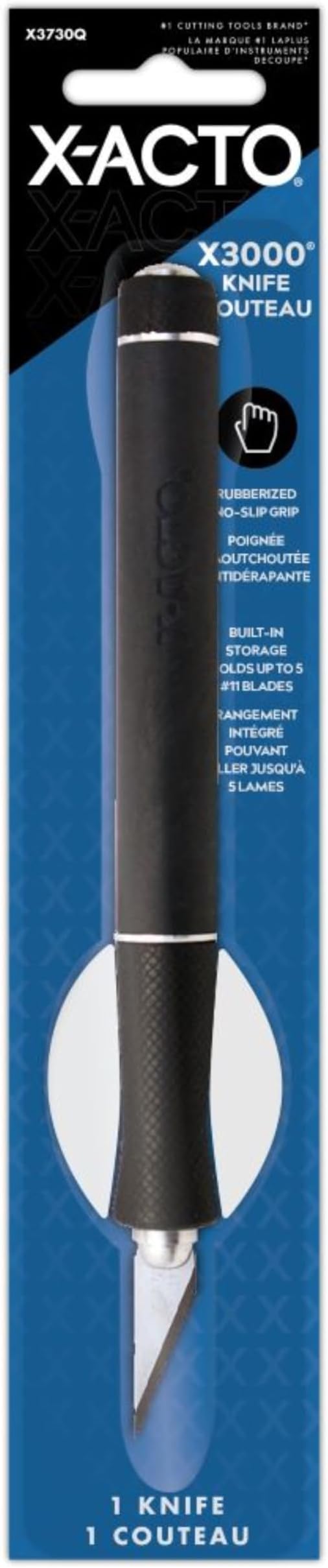 Rubber-Barrel Hobby Knife, X3000 Knife, Includes Three #11 Blades - Textured Grip, Makes Precise Cuts