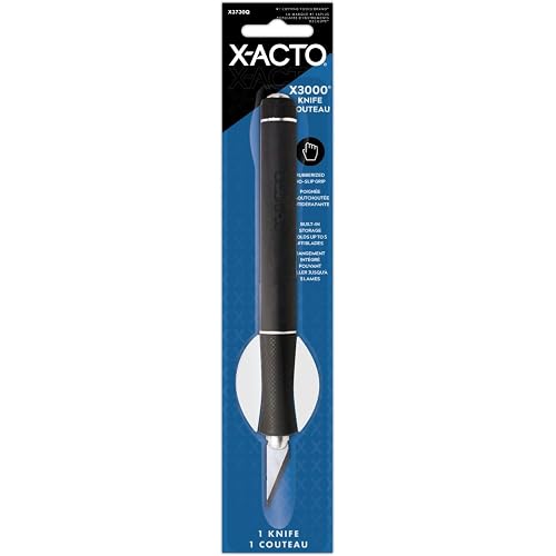 X-ACTO Rubber-Barrel Hobby Knife, X3000 Knife, Includes Three #11 Blades - Textured Grip, Makes Precise Cuts