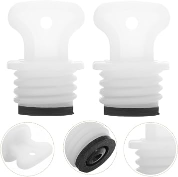 NOLITOY 2pcs Hot Water Bottle Stopper, Rubber Seal Plug for Hot Water Bag, Leak-Proof Replacement Cap, Easy to Use for Home and Travel