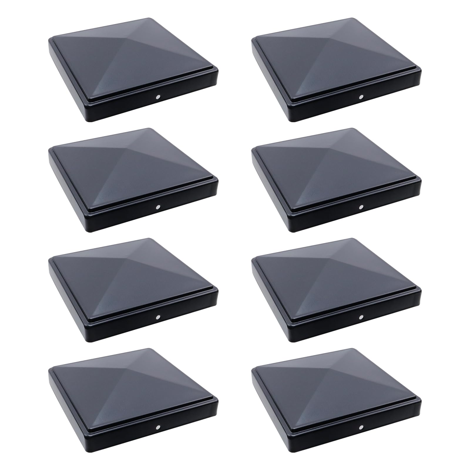 Capuchon de poteau pyramidal métal noir Semetall 15,2x15,2 cm pour clôture bois et terrasse