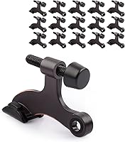 Vista 15 de Paquete de 6 topes de puerta de bisagra color negro, tope de puerta ajustable de alta resistencia con puntas de parachoques de goma negras