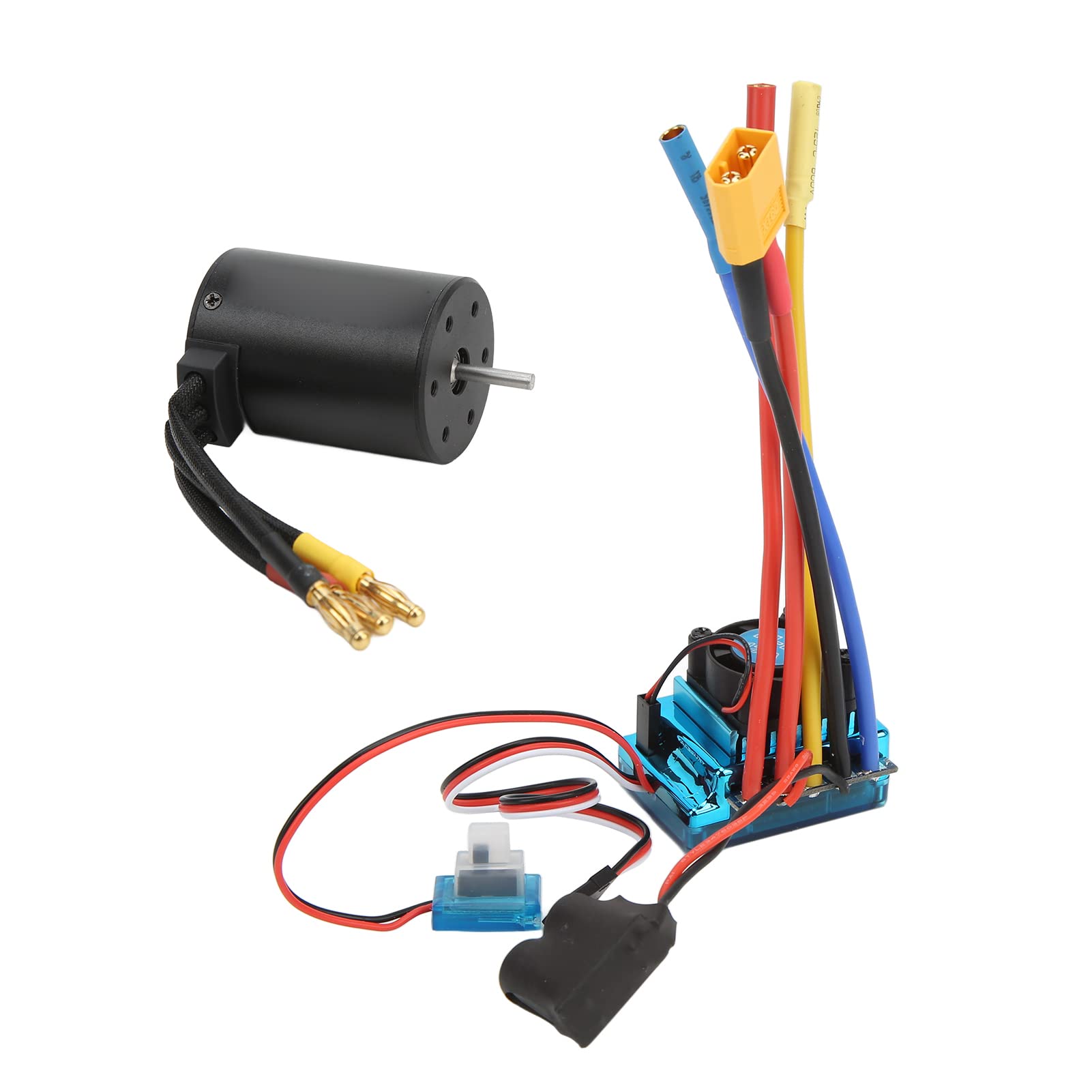 Changor Wodoodporny Silnik Bezszczotkowy 3650 2300KV z 120A ESC do Samochodu RC, 9 Opcji Przyspieszenia, Lekka Konstrukcja, dla Modeli 1/8 1/10