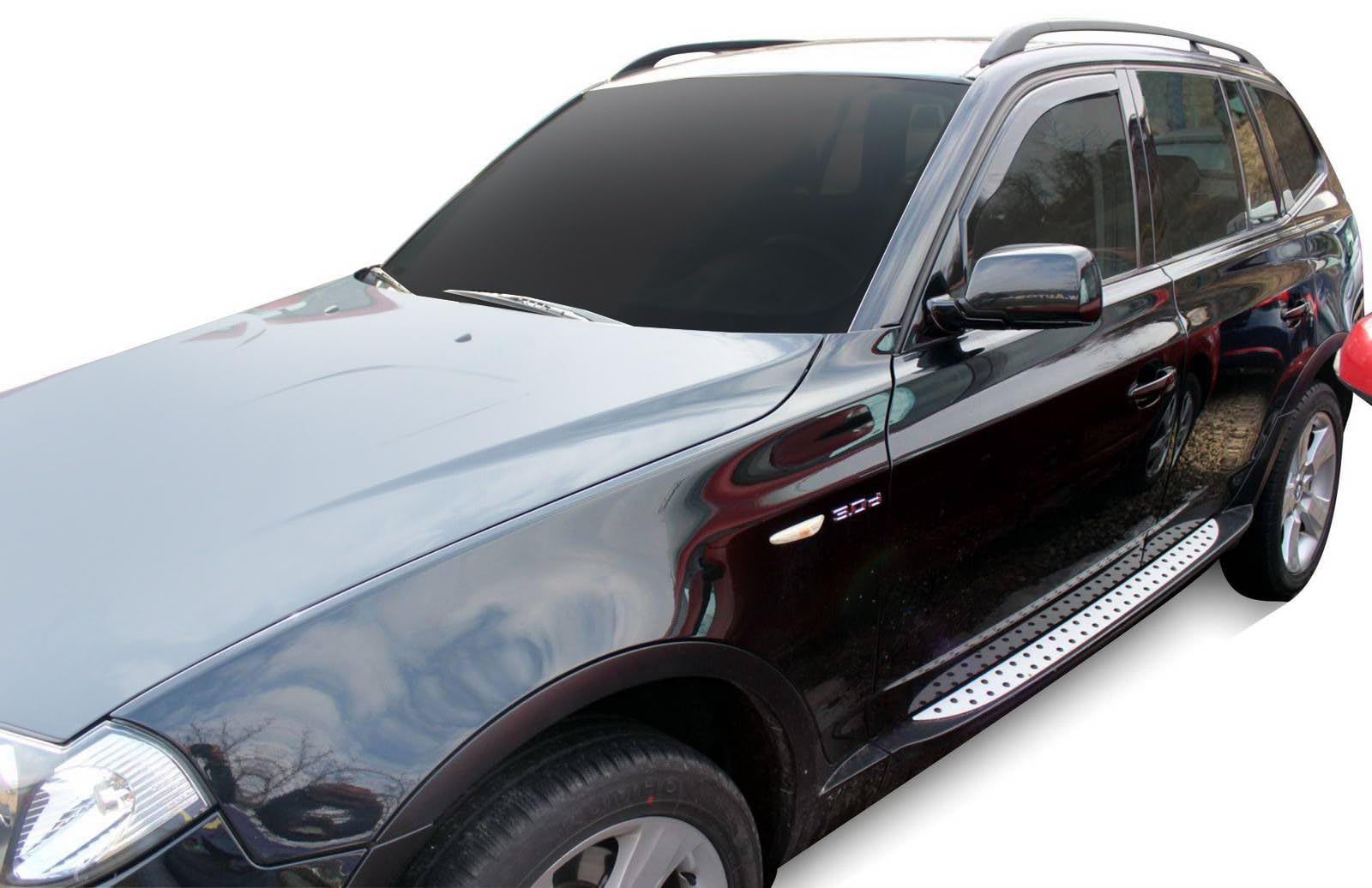 J&J AUTOMOTIVE | Deflettori D'Aria Antiturbo Per 207 3-Porte 2006-2012, Set di 2 Pz, Nero, Antivento, Antipioggia, Fume' Oscurati