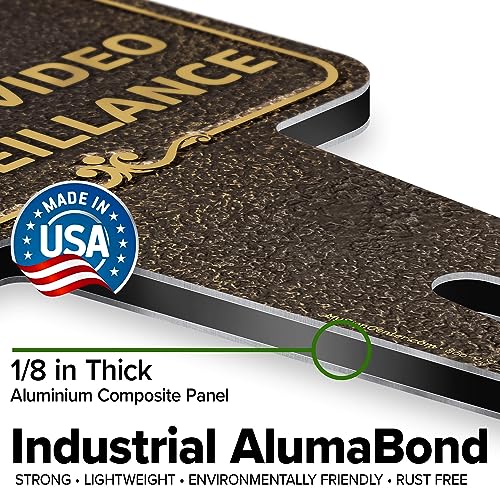 Image of Property Under Video Surveillance Sign, 9x17, Heavy Duty Integrated Ground Stakes, Indoor /Outdoor Use, Rust Free Aluminum Composite, Made in USA by My Sign center