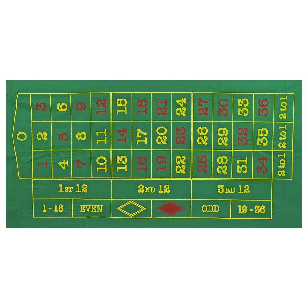 Premier Poker Chips UK - Large Green UK Felt '0' Roulette Layout