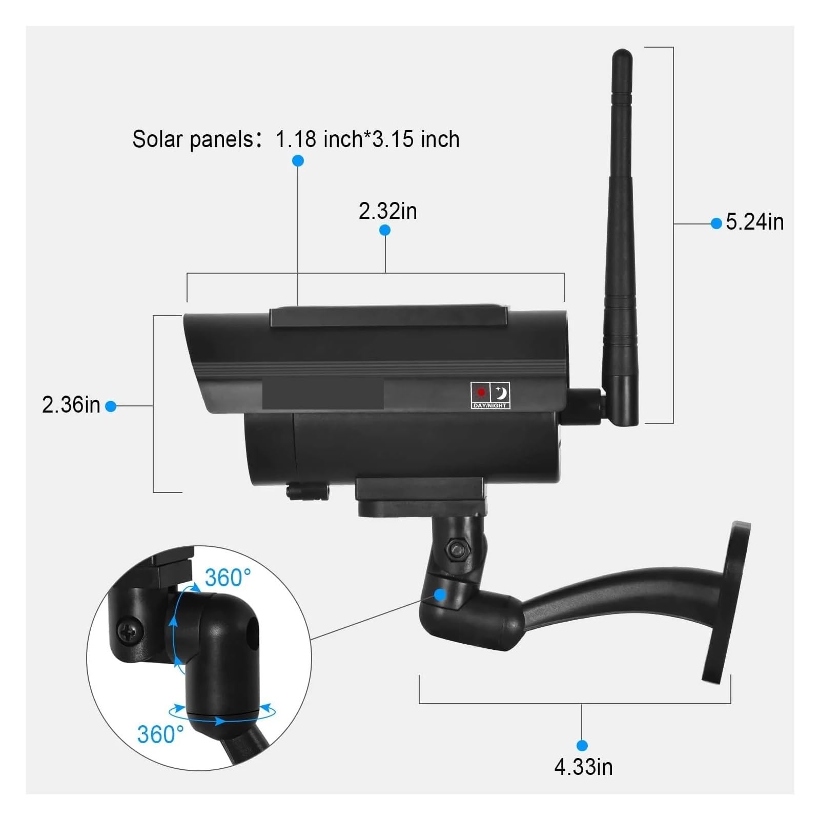 Telecamera finta fittizia ad energia solare Cctv Sicurezza Wifi Telecamera fittizia for videosorveglianza esterna