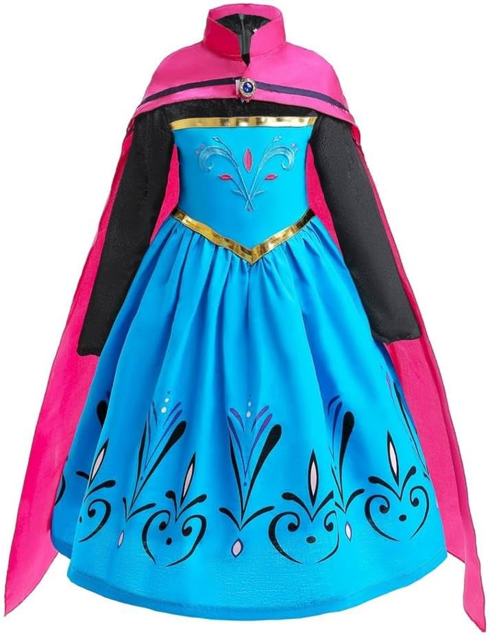 Lito Angels Princess Coronation Costume Dress Up with Cape for Kids Girls, Birthday Fancy Party Outfit, Age 18 Months to 11 Years